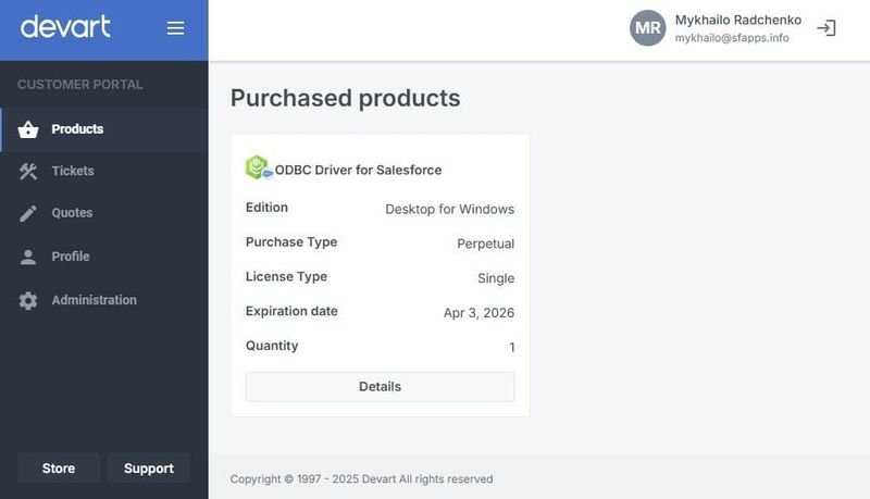 Devart’s Customer Portal