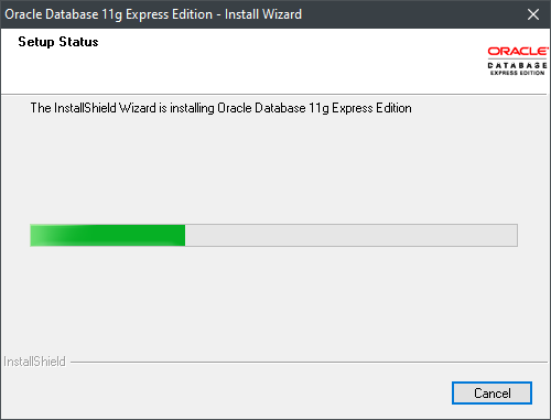 Installation Progress Window