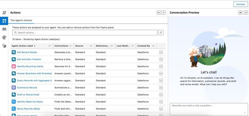 Agent Actions Salesforce