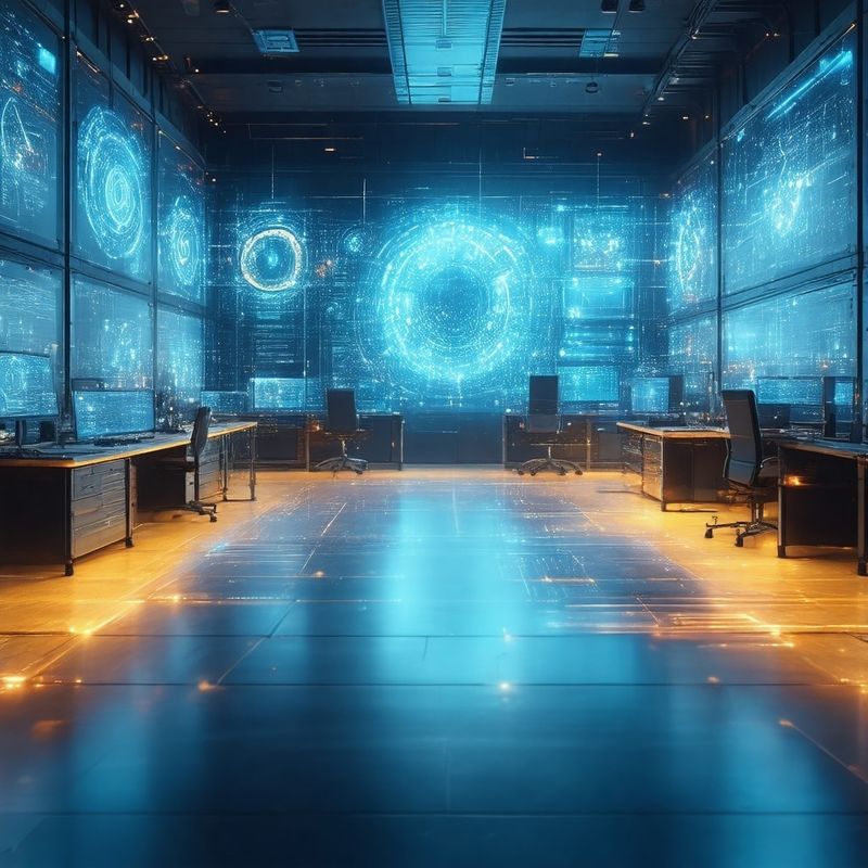 Cinematic macro shot of advanced interface for mac...