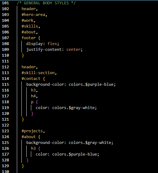 Some nested SASS code