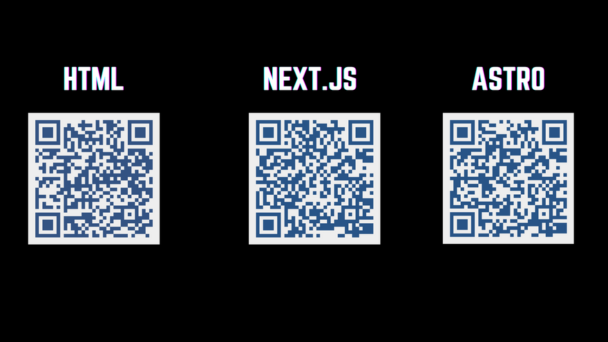 QR Codes for menus written in HTML, Next.js, and Astro