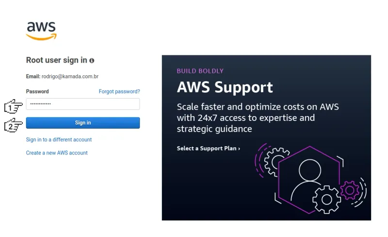 Amazon ECR - Root user sign in