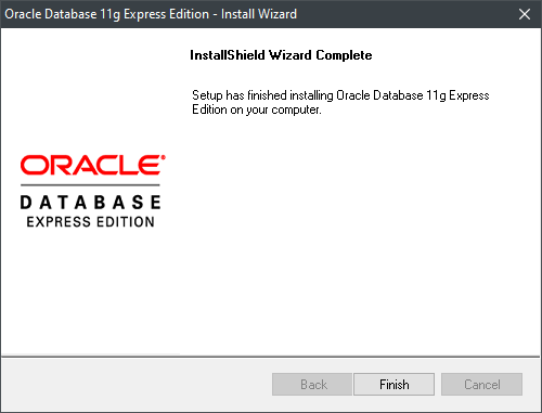 Installation Complete Window