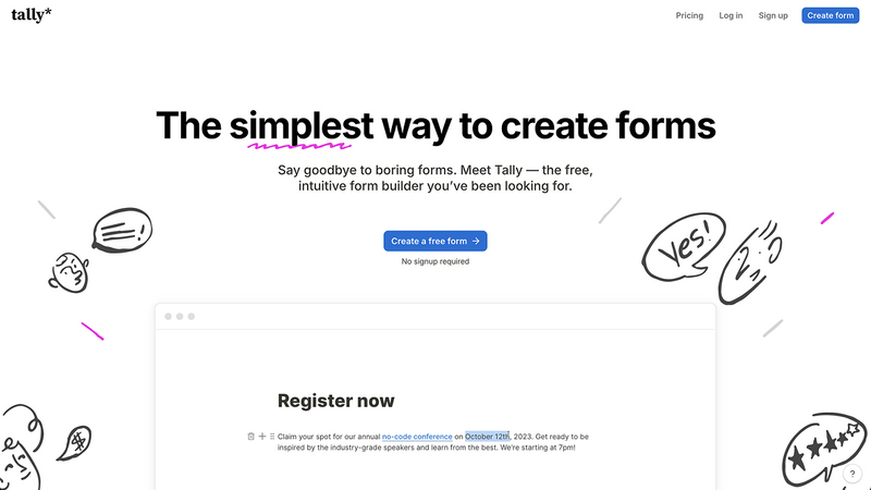 Tally website cover
