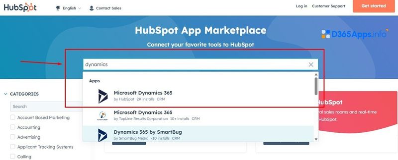 HubSpot Dynamics Integration Installing Dynamics App in HubSpot Marketplace