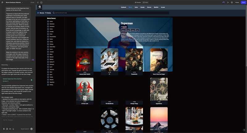 Figma Make website hero update prompt