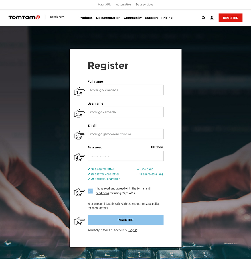 TomTom - Register