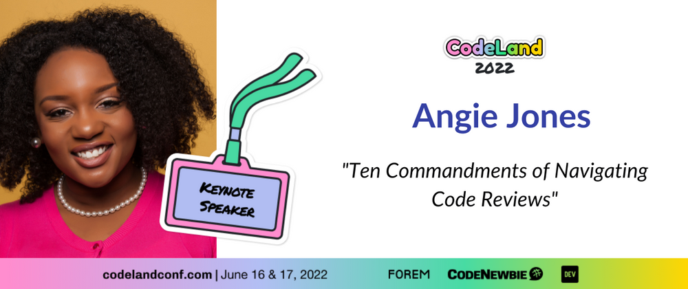 Cover image for [Keynote] Ten Commandments of Navigating Code Reviews with Angie Jones