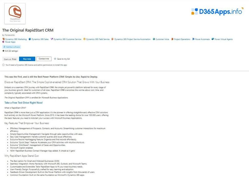 Top Customer Service Dynamics Apps The Original RapidStart CRM