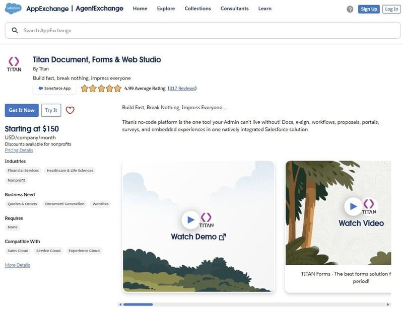 Titan Document, Forms & Web Studio on AppExchange