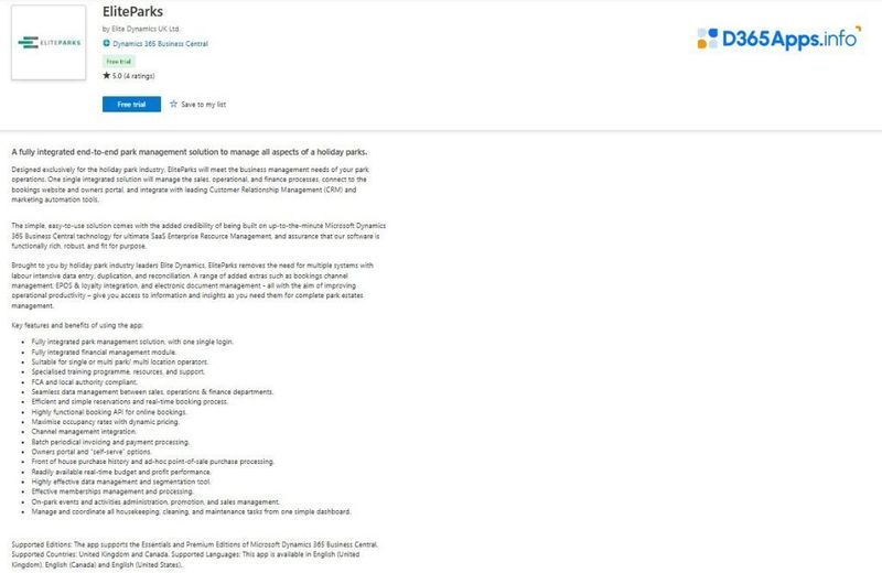 dynamics 365 solution for hospitality and travel EliteParks