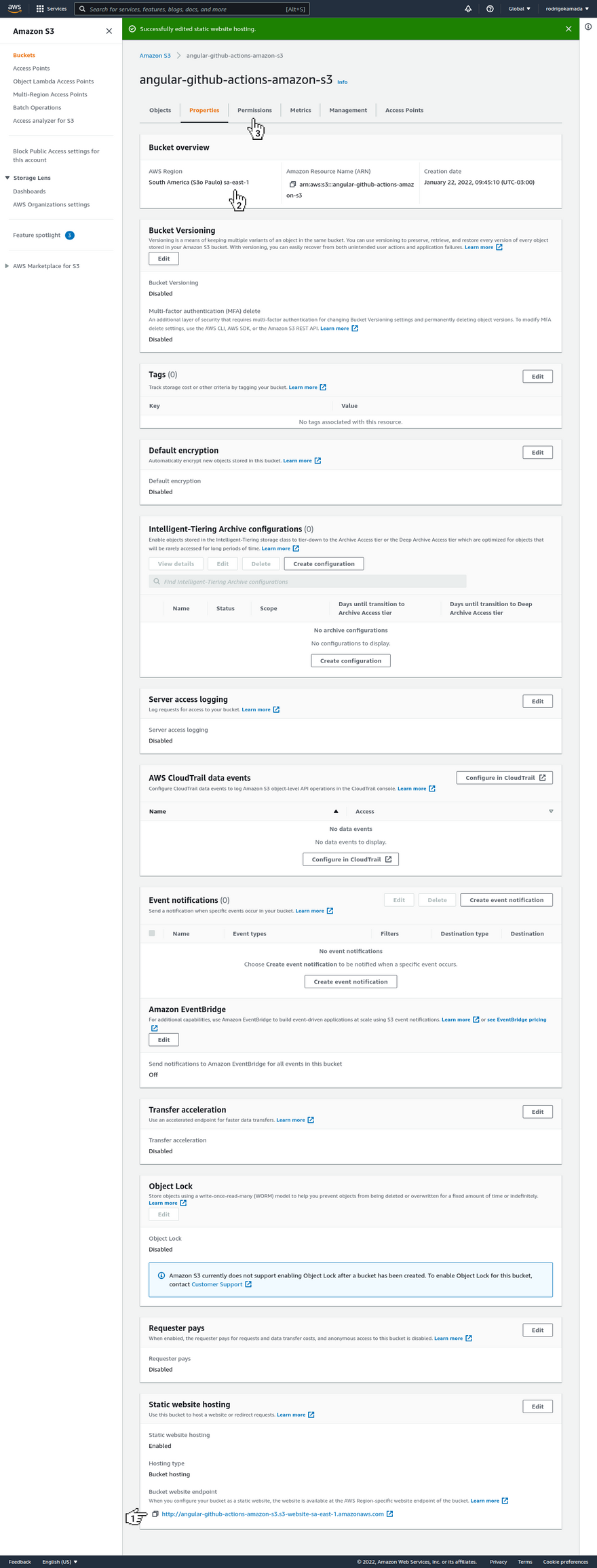 Amazon S3 - Bucket properties