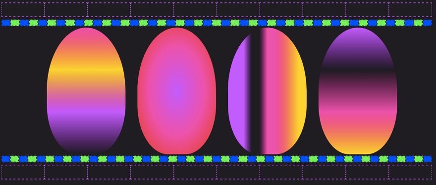4 colorful Easter eggs