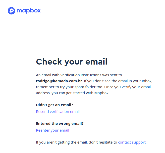 Mapbox - Check email