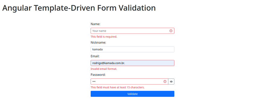 Angular Template-Driven Form Validation
