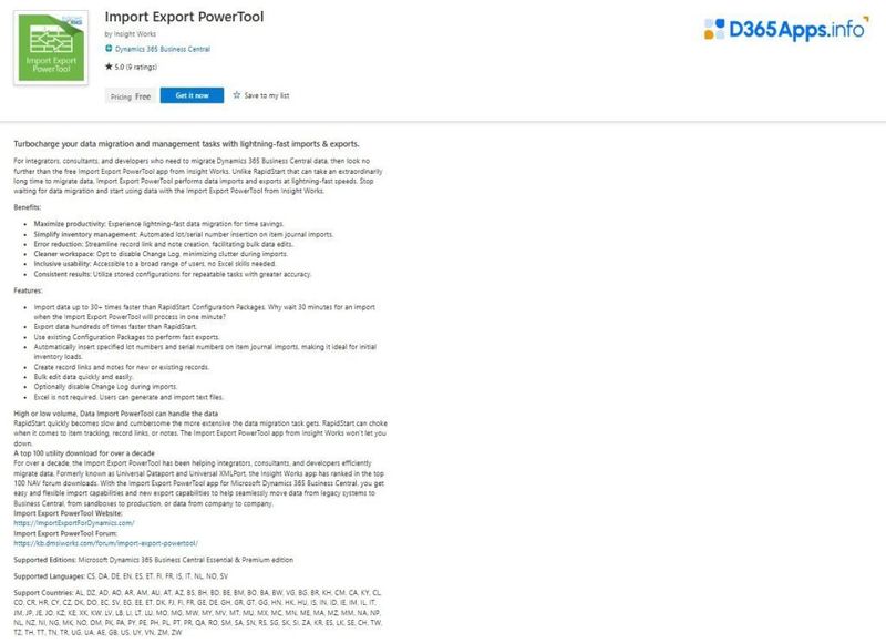 Top IT and Management Tools Dynamics 365 Apps Import Export PowerTool