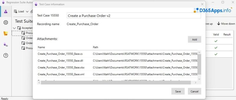 RSAT for Dynamics 365 Finance and Operations Test Execution Results