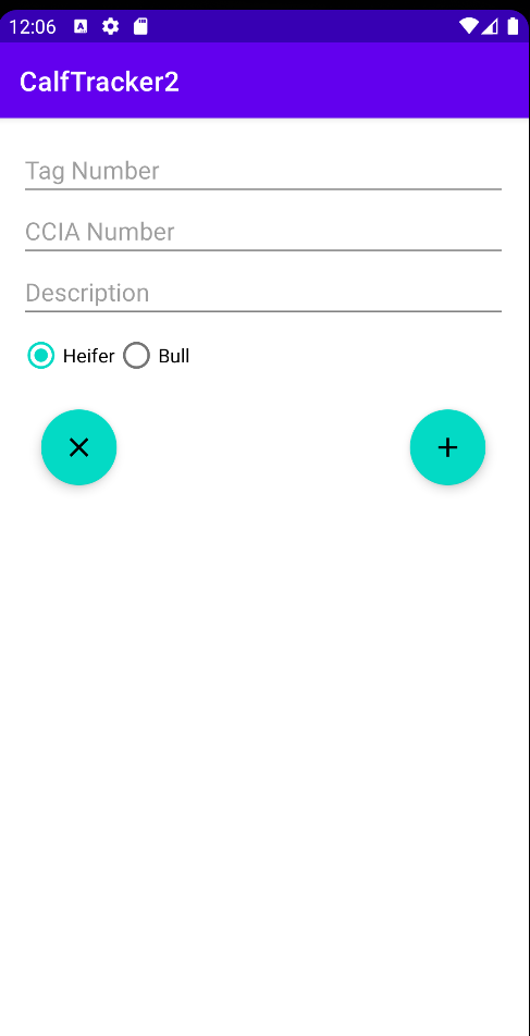 Android app new Item screen