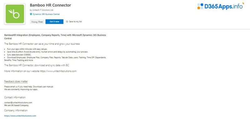 Human Resources MS Dynamics Apps Bamboo HR Connector