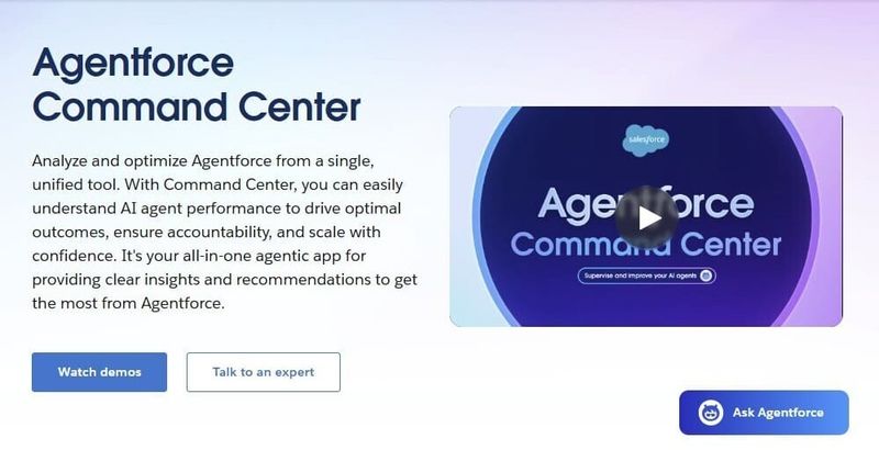 Agentforce Command Center webpage_
