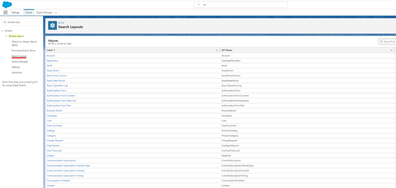 Step 2 - Search Layout for the Account object