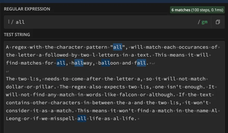 How does regex work