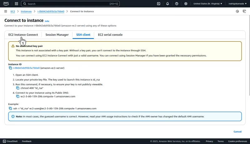 Amazon EC2 - Connect to instance
