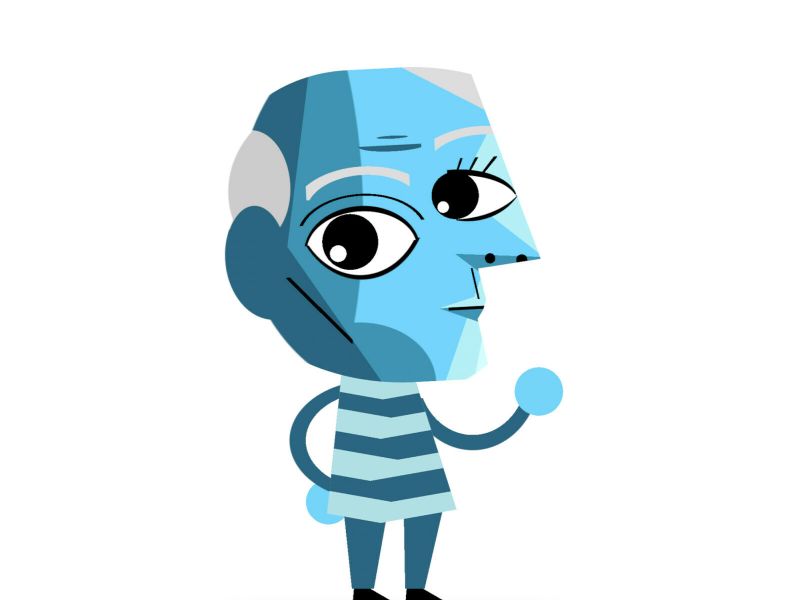Cartoon of Picasso in cubist style