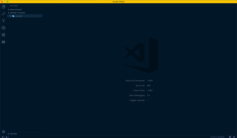 The Visual Studio Code Editor, with a color scheme title bar for Front-End Projects