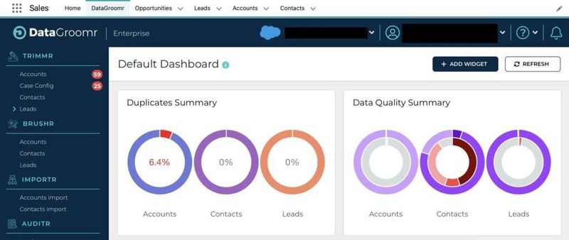 DataGroomr Dashboard