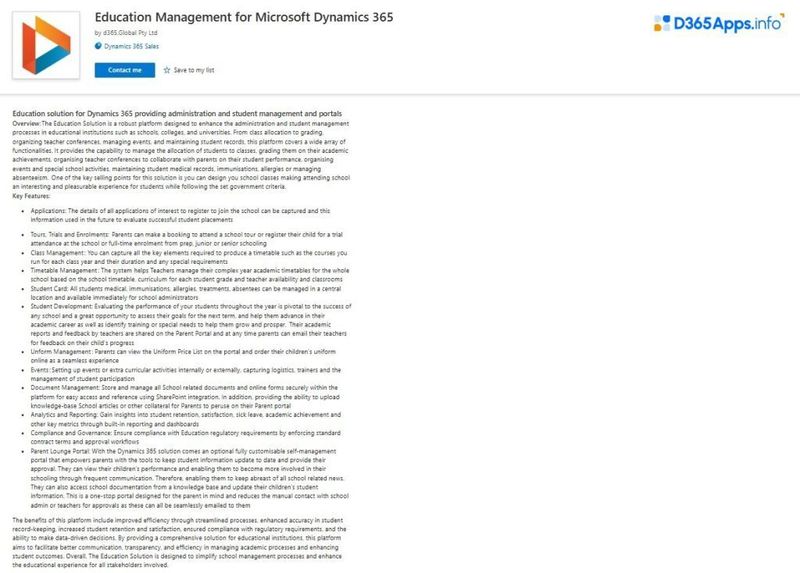 Top Apps Education Management for Microsoft Dynamics 365