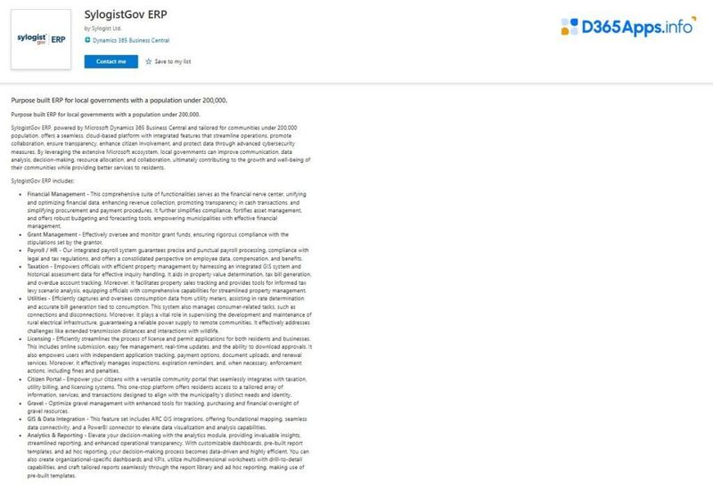 Dynamics Apps for Government SylogistGov ERP