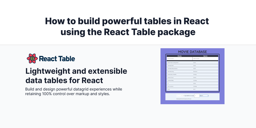 Cover image for How to build powerful tables in React using the React Table package