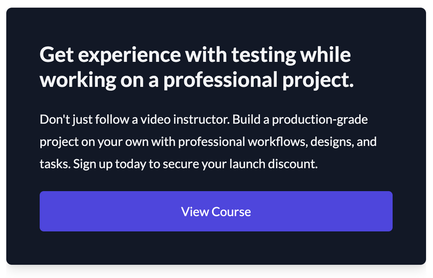 Get on the waitlist for an upcoming course on professional react development