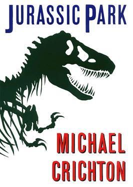 A photo of the book cover of Jurassic Park