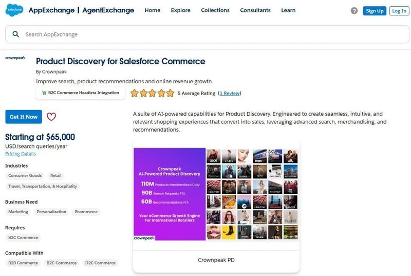 Product Discovery for Salesforce Commerce by Crownpeak on AppExchange