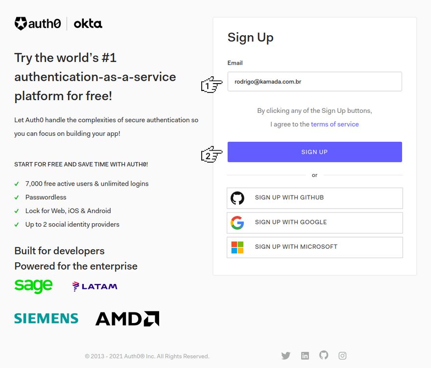 Auth0 - Sign up