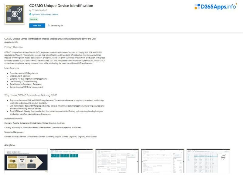 Top Compliance and Legal MS Dynamics COSMO Unique Device Identification