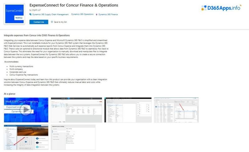 Top Finance MS Dynamics Apps ExpenseConnect for Concur Finance & Operations