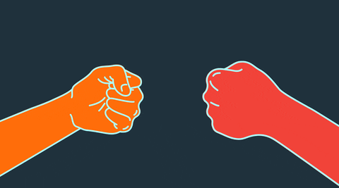 two cartoon fists doing a fist bump