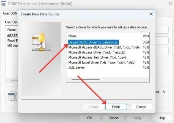 Create new Data Source in ODBC Data Source Administrator