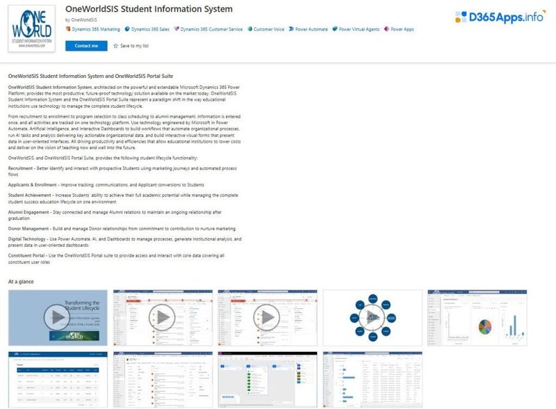 Top Dynamics Apps for Education OneWorldSIS Student Information System