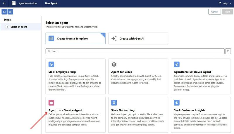 Creating Agentforce Agents from a Template
