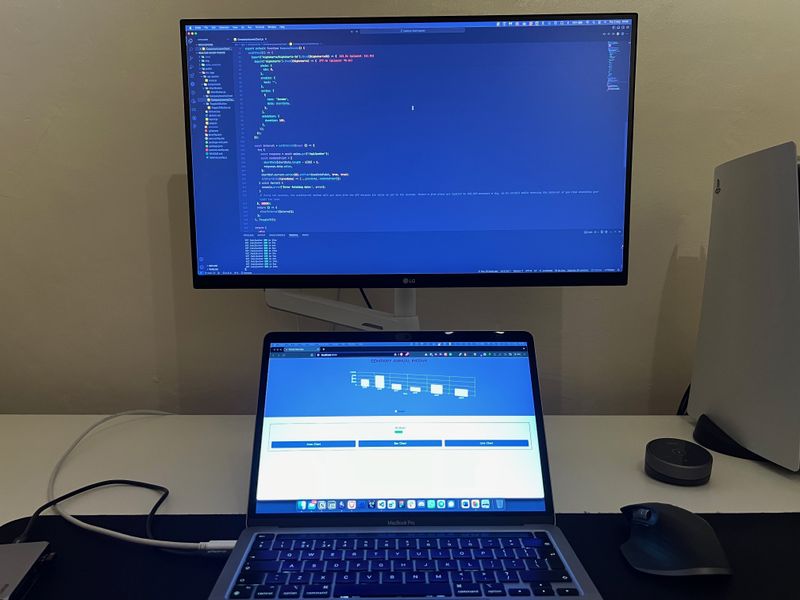 Room with lights on monitor with no BenQ ScreenBar attached