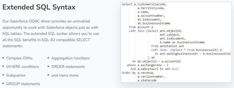 Description of the Extended SQL Syntax