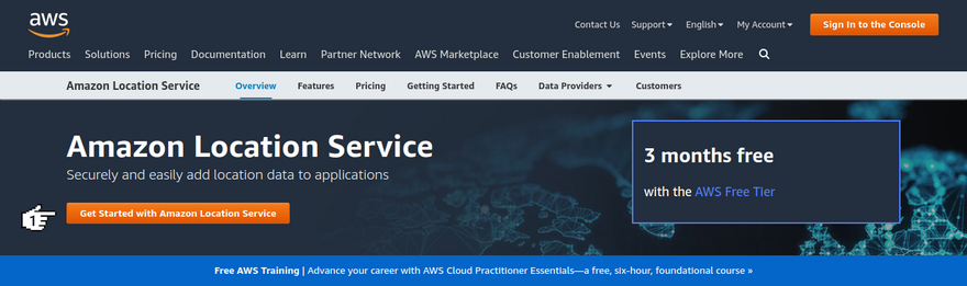 Amazon Location Service - Home page
