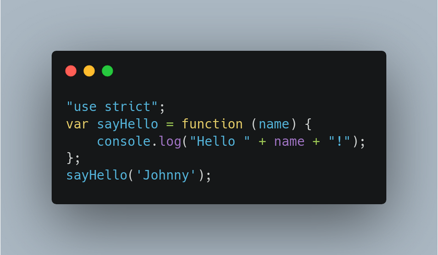 Code in hello.ts
