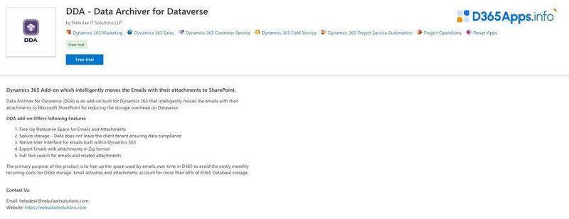 Top Dynamics Apps for Defense Intelligence Industry DDA - Data Archiver for Dataverse