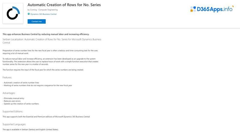 Top Sustainability Dynamics 365 Apps Automatic Creation of Rows for No. Series